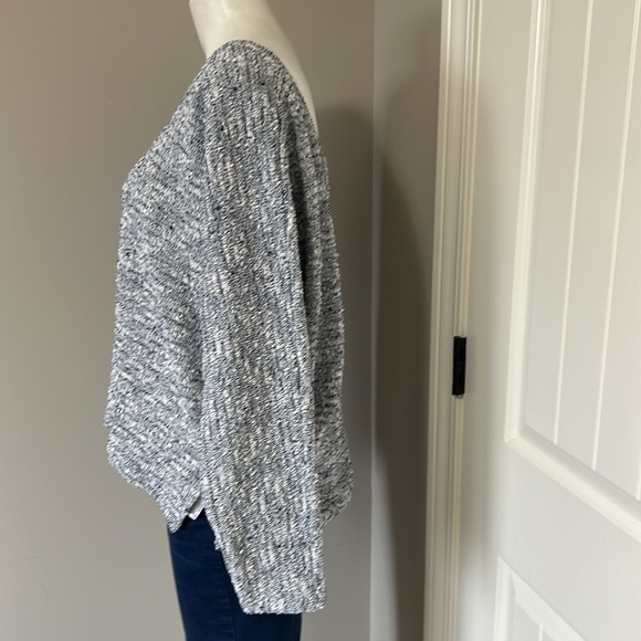 Daily Practice by Anthropologie Pullover Back Cut Out Sweater Navy White M NEW - Picture 7 of 16
